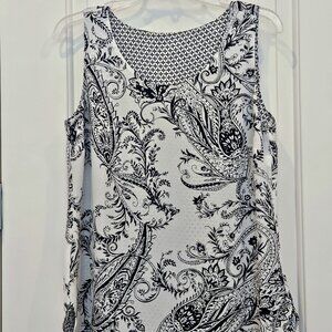 WHBM Reversible Black and White Sleeveless Top